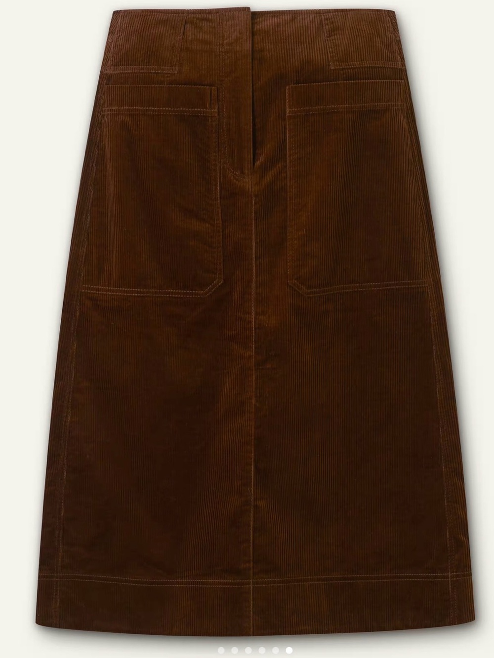 ME+EM Chocolate Brown Corduroy Midi A-Line Skirt - Picture 2 of 5